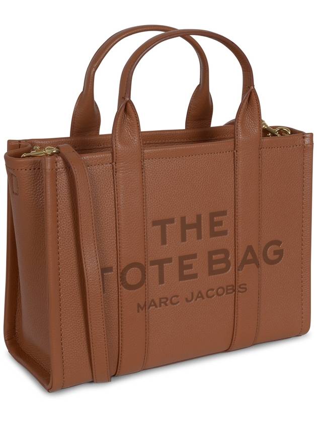 Logo Medium Leather Tote Bag Brown - MARC JACOBS - BALAAN 5