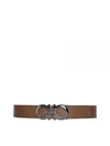 Gancini Reversible Adjustable Leather Belt Cane Sugar Brown Black - SALVATORE FERRAGAMO - BALAAN 2