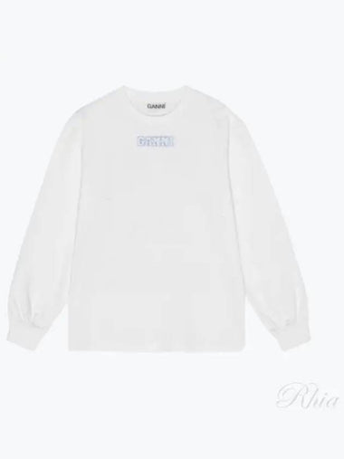 White Long Sleeve Tee T3999 151 T Shirt - GANNI - BALAAN 1