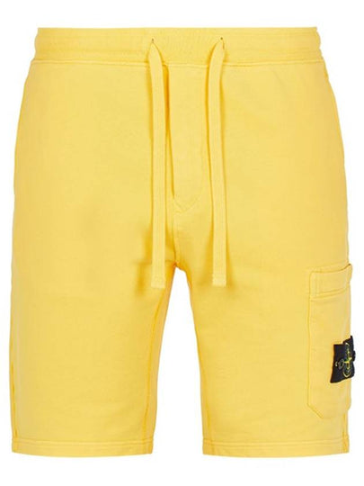 Waffen Patch  Fleece Bermuda Shorts Yellow - STONE ISLAND - BALAAN 2