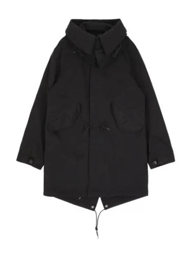 Fishtail long parka black jumper jacket - TEN C - BALAAN 1