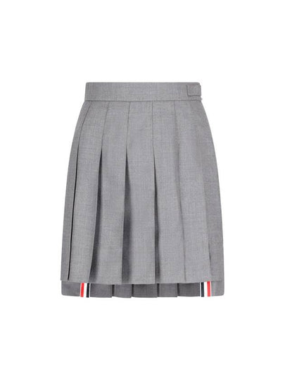 RMB Wool Mini Pleated Skirt Grey - THOM BROWNE - BALAAN 2