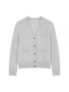 Baby Fox Patch Boxy Cardigan Light Grey Melange - MAISON KITSUNE - BALAAN 2