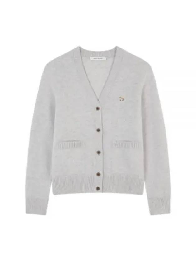 Baby Fox Patch Boxy Cardigan Light Grey Melange - MAISON KITSUNE - BALAAN 2