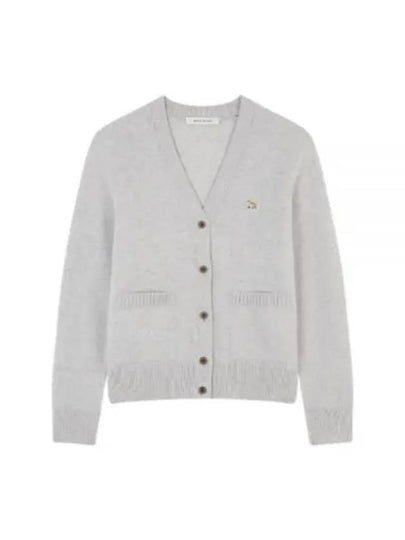 Baby Fox Patch Boxy Cardigan Light Grey Melange - MAISON KITSUNE - BALAAN 2