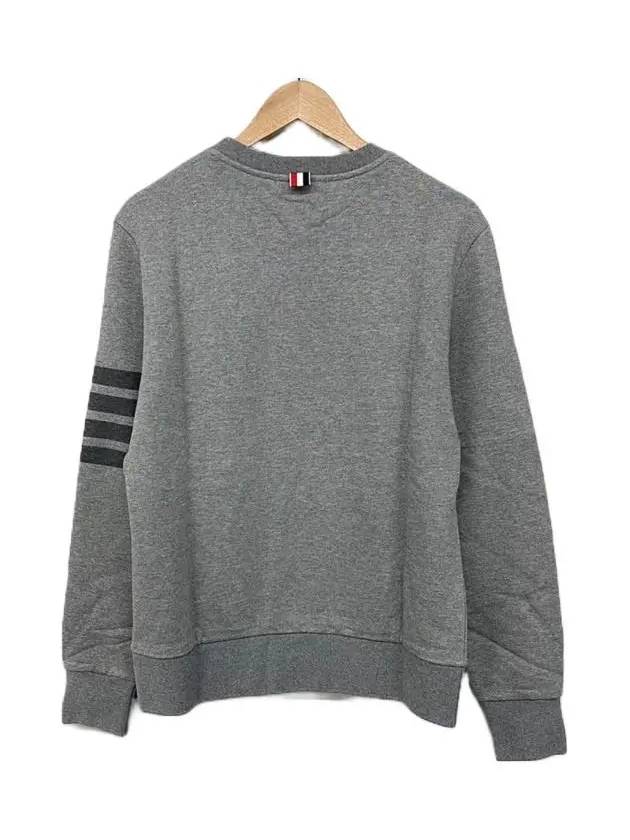 4 Bar Tonal Crew Neck Sweatshirt Grey - THOM BROWNE - BALAAN.