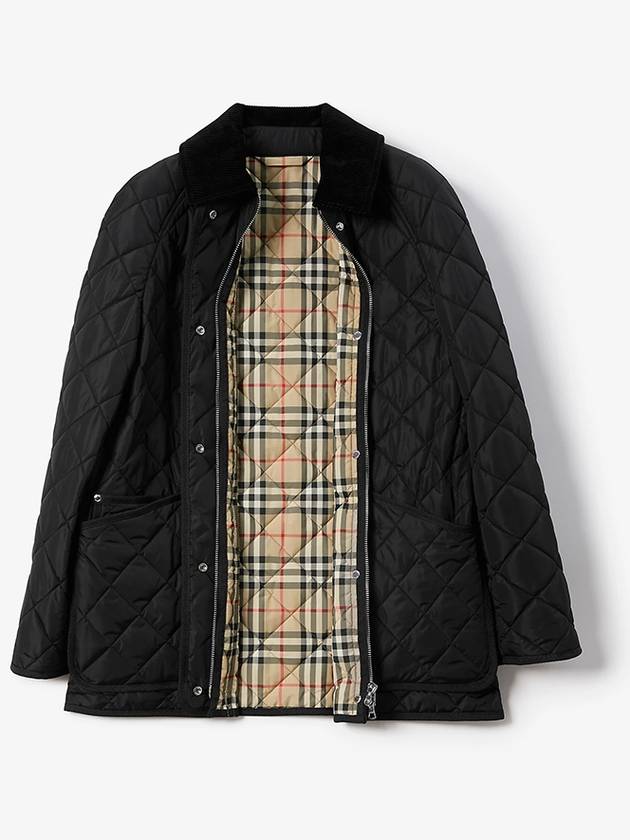 Diamond Quilted Nylon Jacket Black - BURBERRY - BALAAN 3