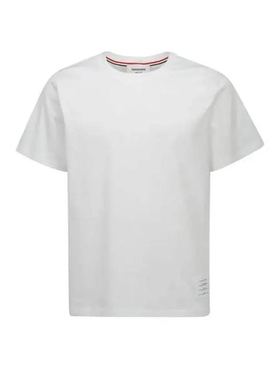 Men's Side Slit Relaxed Short Sleeve T-Shirt White - THOM BROWNE - BALAAN 2