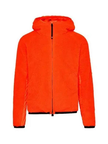 Grenoble logo patch fleece hooded teddy jacket neon orange men's jacket 197021 - MONCLER - BALAAN 1