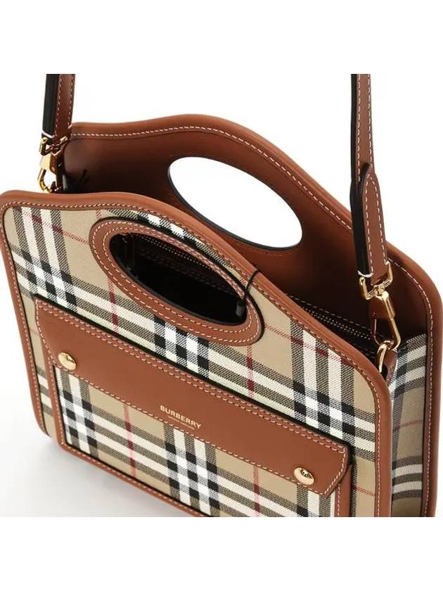 Check Mini Pocket Tote Bag Beige - BURBERRY - BALAAN 6