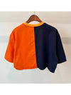 Crop T Shirt HT5980 Navy Orange WOMENS UK6 JP M - ADIDAS - BALAAN 3