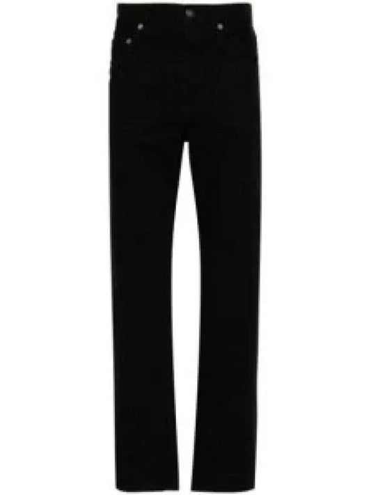 Denim Cotton Straight Jeans Black - SAINT LAURENT - BALAAN 2