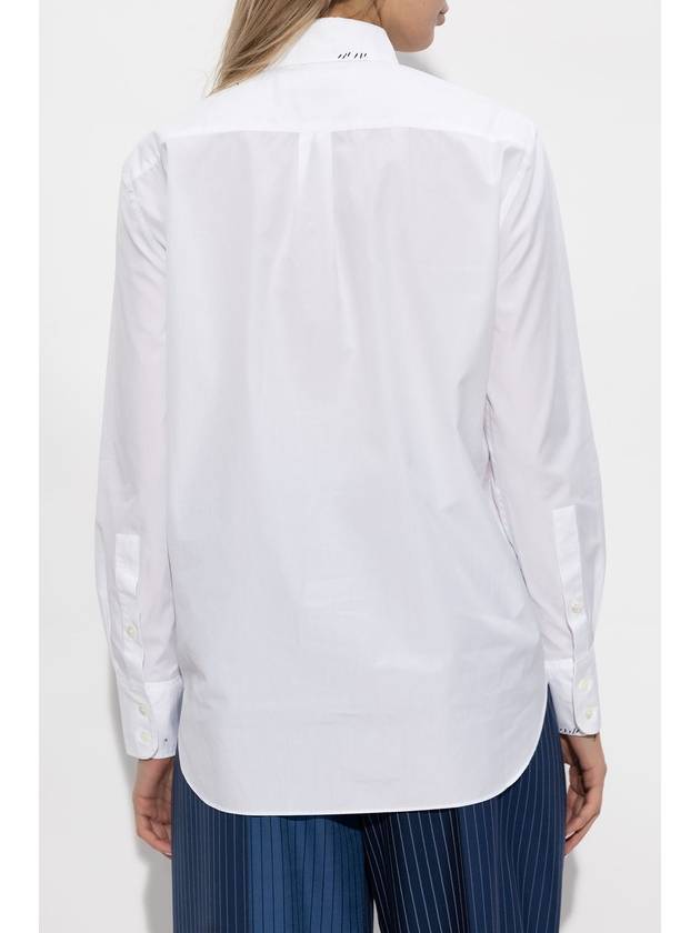 Women's Logo Embroidered Long Sleeve Shirt White - MARNI - BALAAN 5