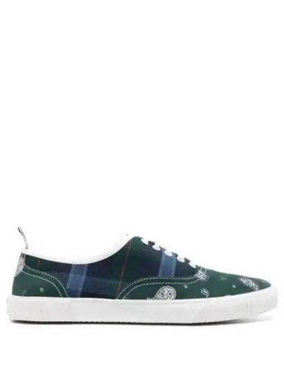 Tartan Paisley Twill Heritage Men's Low Top Sneakers - THOM BROWNE - BALAAN 2