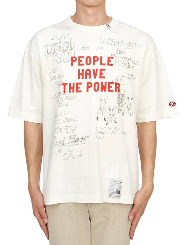 Graphic Print Cotton Short Sleeve T-Shirt White - MAISON MIHARA YASUHIRO - BALAAN 2