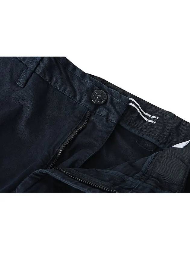 Garment Dyed Old Effect Stretch Broken Twill Cotton Cargo Pants Navy - STONE ISLAND - BALAAN 4