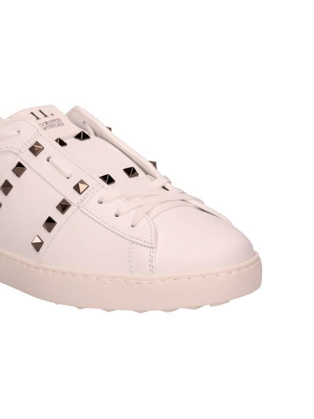 Rockstud Untitled Calfskin Low Top Sneakers White - VALENTINO - BALAAN 6