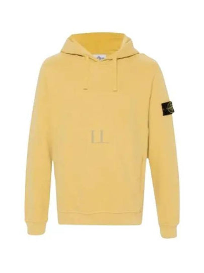 Wappen Patch Brushed Cotton Fleece Hoodie Yellow - STONE ISLAND - BALAAN 2