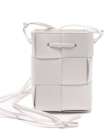 Intrecciato Cassette Small Bucket Bag White - BOTTEGA VENETA - BALAAN 2