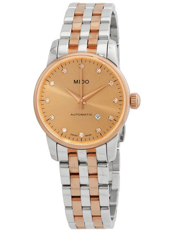 Mido Baroncelli Automatic Diamond Bronze Dial Ladies Watch M76009671 - MIDO - BALAAN 1