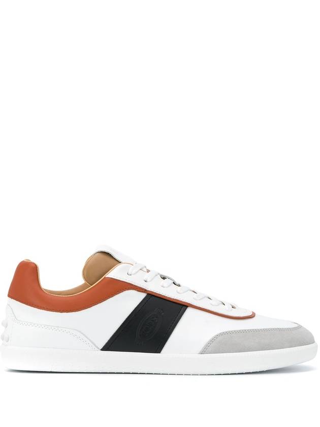 Logo Panel Tab Leather Low-Top Sneakers White - TOD'S - BALAAN 2