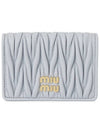 Matelasse Nappa Leather Card Wallet Grey - MIU MIU - BALAAN 2