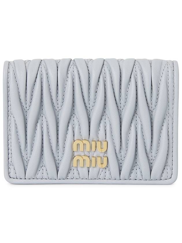 Matelasse Nappa Leather Card Wallet Grey - MIU MIU - BALAAN 2