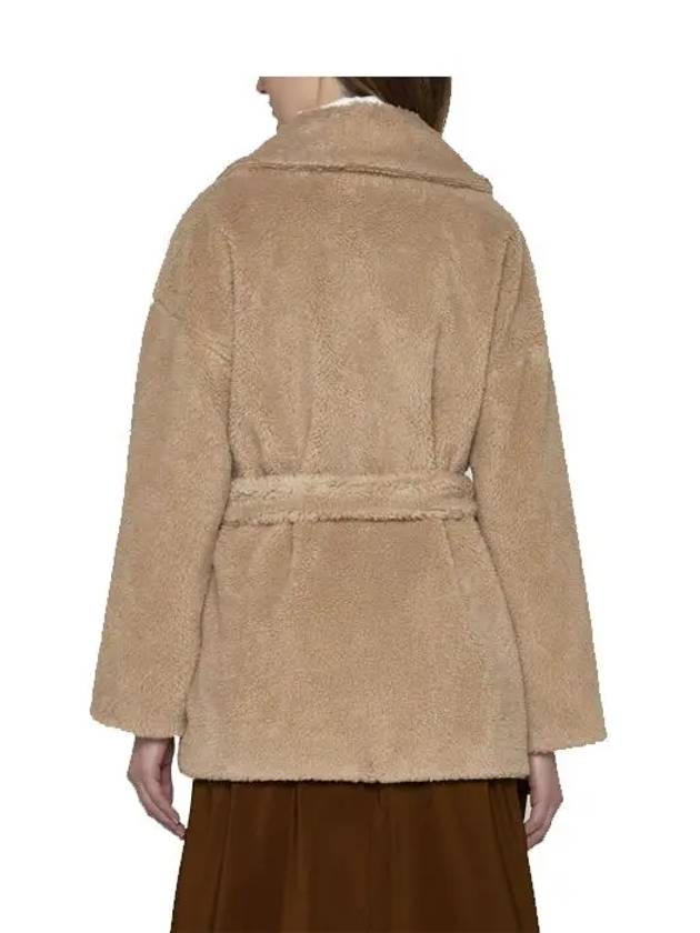 Ramino Belt Virgin Wool Fur Coat Beige - MAX MARA - BALAAN 6