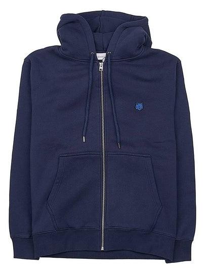 Tonal Fox Head Patch Comfort Zip Up Hoodie Ink Blue - MAISON KITSUNE - BALAAN 2