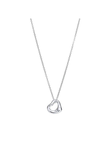 Elsa Peretti Open Heart Pendant Necklace Silver - TIFFANY & CO. - BALAAN 1