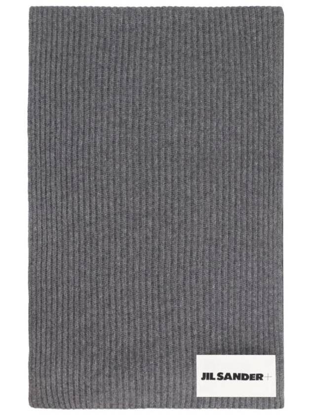 Logo Patch Wool Scarf Grey - JIL SANDER - BALAAN 1