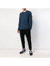 Wappen Patch Crew Neck Knit Top Blue - STONE ISLAND - BALAAN 3