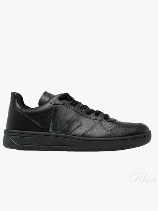 V 10 Black Black Sol VX07 02562 V Ten Leather Sneakers - VEJA - BALAAN 1