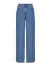 Back logo embroidered wide denim pants - MIU MIU - BALAAN 1