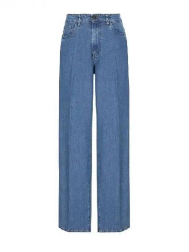 Back logo embroidered wide denim pants - MIU MIU - BALAAN 1