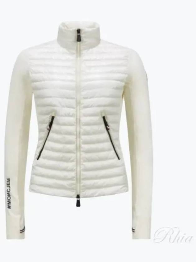 Women's Grenoble Patch Logo Zip-Up Cardigan White - MONCLER - BALAAN 2