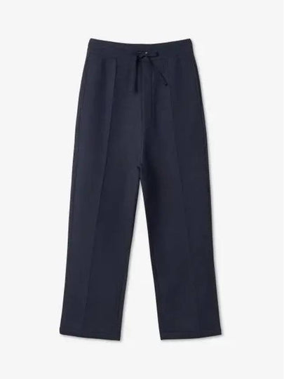 Elastic Waist Viscose Wool Straight Pants Navy - AMI - BALAAN 2