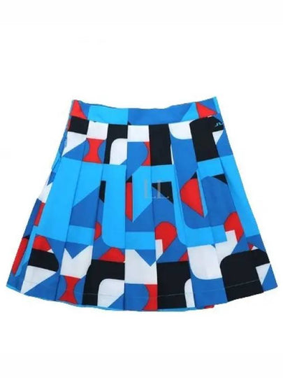 Golf Adina Print Skirt Brilliant Blue Big Bridge - J.LINDEBERG - BALAAN 2