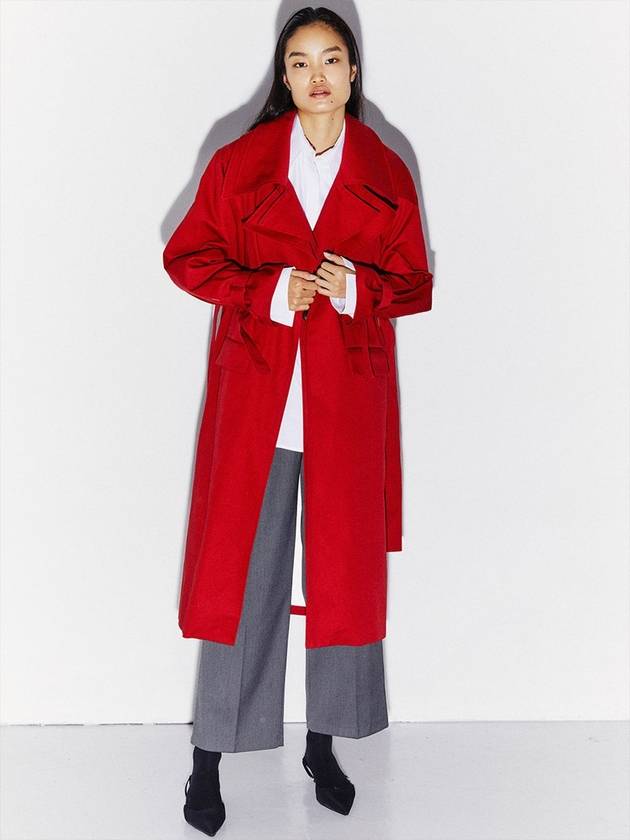 COTTON TWILL TRENCH COAT RED - KIMDOH - BALAAN 3