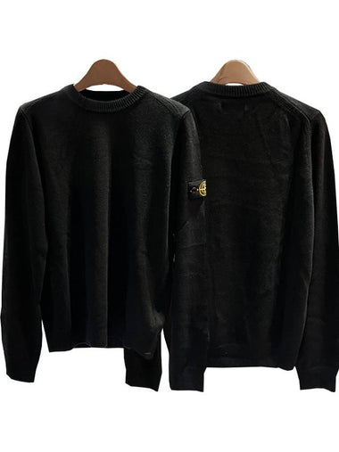 Kids Wappen Patch Wool Knit Sweater Black 7716502A1 V0029 - STONE ISLAND - BALAAN 1