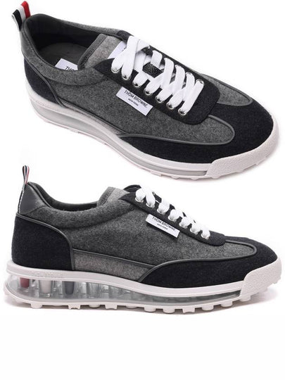 Flannel Clear Sole Low Top Sneakers Grey - THOM BROWNE - BALAAN 2