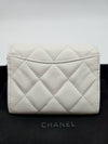 Classic gold caviar flap chain bifold wallet white - CHANEL - BALAAN 4