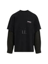 Political Campaign Oversized Layered Long Sleeve T-Shirt Faded Black - BALENCIAGA - BALAAN 2