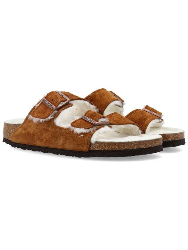 Arizona Shearling Suede Slippers Mink - BIRKENSTOCK - BALAAN 3