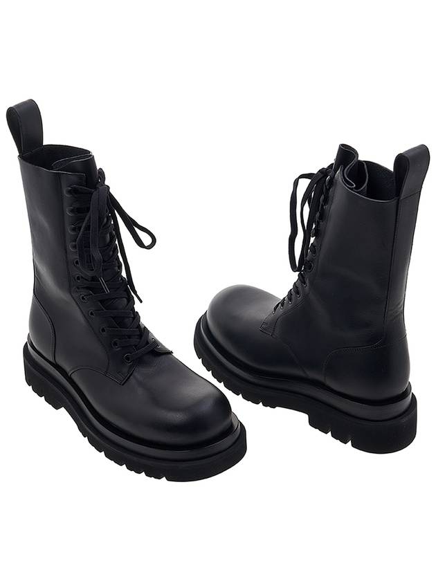 Lug Lace-Up Worker Boots Black - BOTTEGA VENETA - BALAAN 7