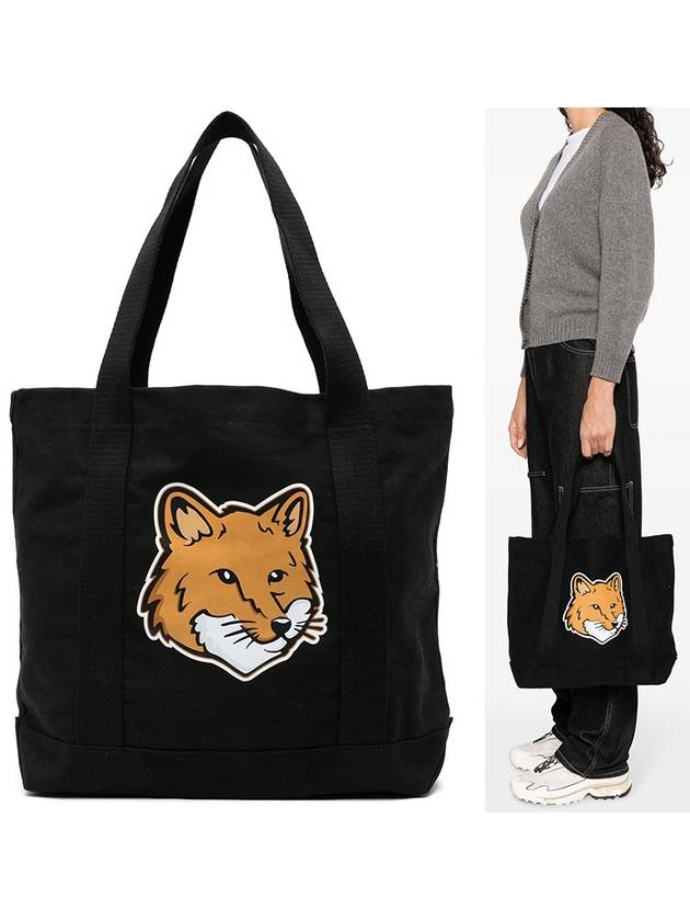 Fox Head Print Tote Bag Black - MAISON KITSUNE - BALAAN 2