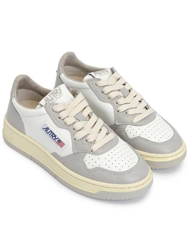 Medalist Leather Low Top Sneakers Grey White - AUTRY - BALAAN 4