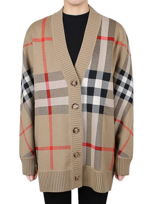 Check Technical Wool Jacquard Cardigan Archive Beige - BURBERRY - 2