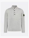 Wappen Patch Half Button Lambswool Knit Top Grey - STONE ISLAND - BALAAN 2