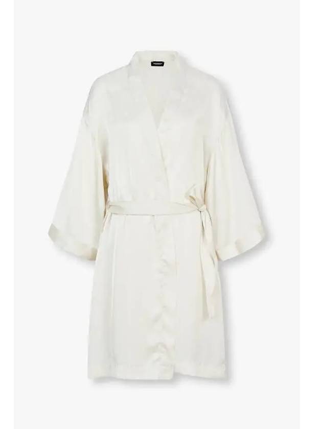 UNDERWEAR Women s Glossy Poly Kimono Robe Cream - EMPORIO ARMANI - BALAAN 1